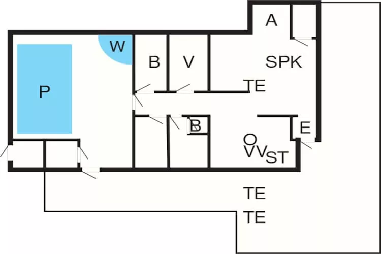 Vakantiehuis in Læsø met zwembad-Plattegrond