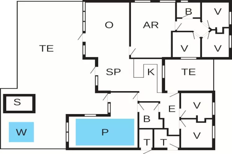 14 persoons vakantie huis in Idestrup-Plattegrond