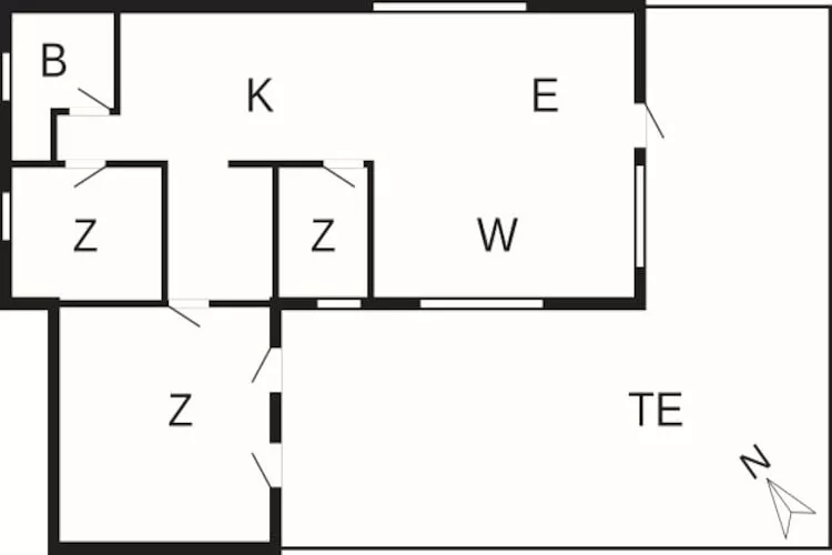 6 persoons vakantie huis in Jerup-Plattegrond