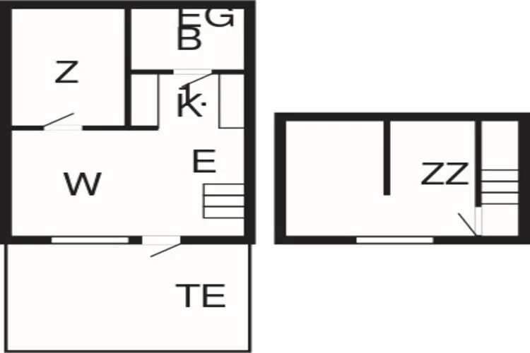 3 room,2 levels-Plattegrond