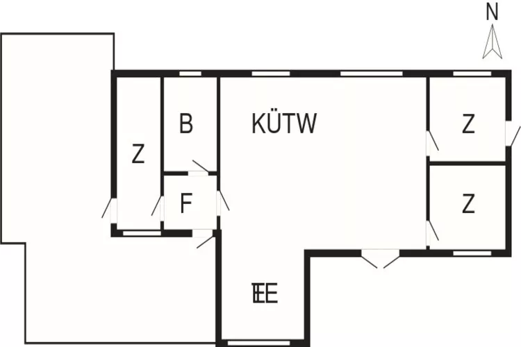 5 persoons vakantie huis in Aakirkeby-Plattegrond
