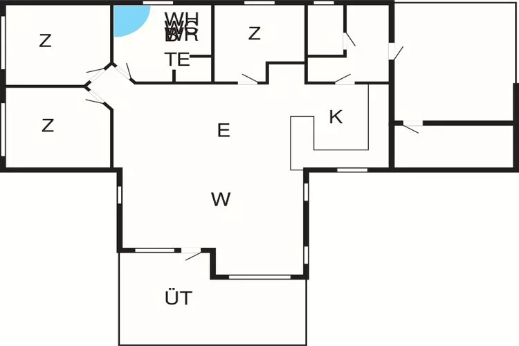 Schilderachtig toevluchtsoord in Rabjerg -- By Traum Ferienwohnungen-Plattegrond