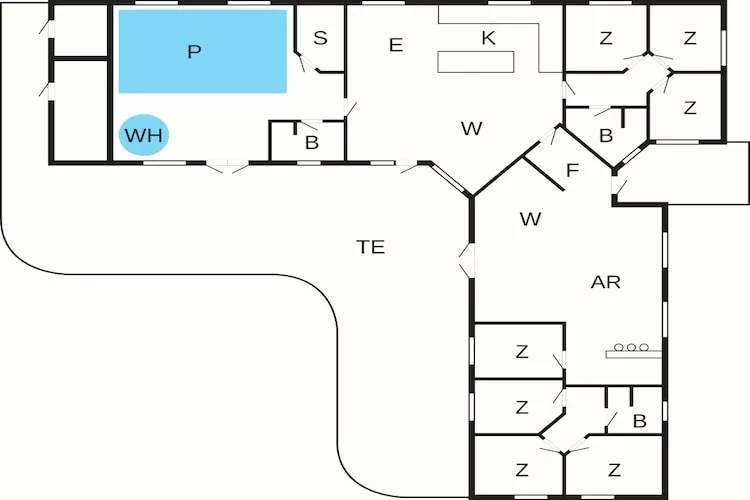 Luxe zwembad retraite in Kegnaes -- By Traum Ferienwohnungen-Plattegrond