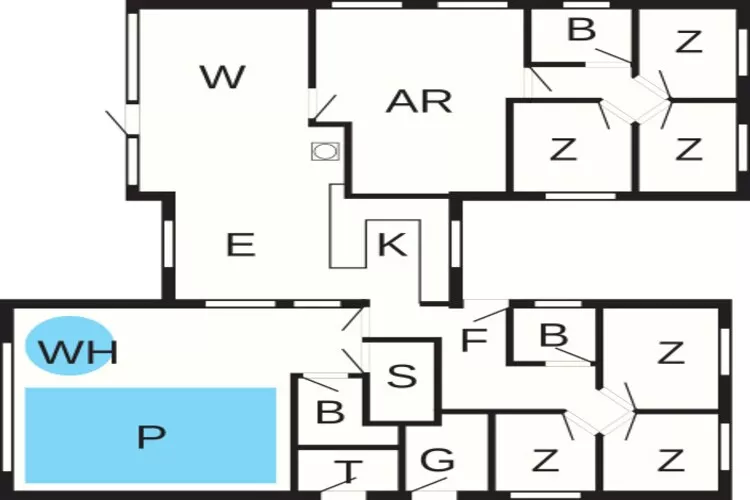 Luxe zwembad retraite in Kegnaes -- By Traum Ferienwohnungen-Plattegrond