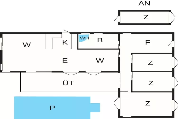10-persoonshuis in Rødvig Stevns-Plattegrond
