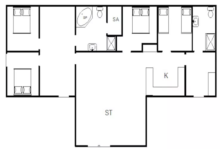 Luxe strandhuis in Henne -- By Traum Ferienwohnungen-Plattegrond