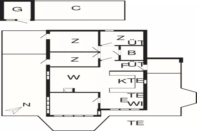 Gezellig strandhuis -- By Traum Ferienwohnungen-Plattegrond