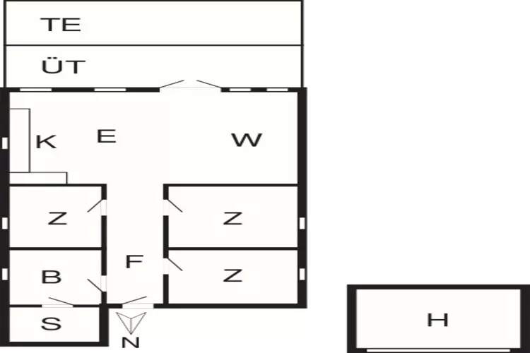 Rustig toevluchtsoord in Toftum -- By Traum Ferienwohnungen-Plattegrond