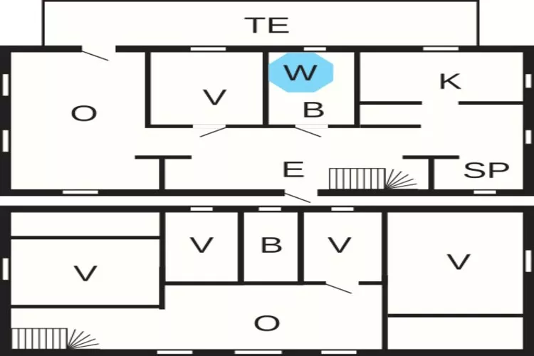12 persoons vakantie huis in HOVA-Plattegrond