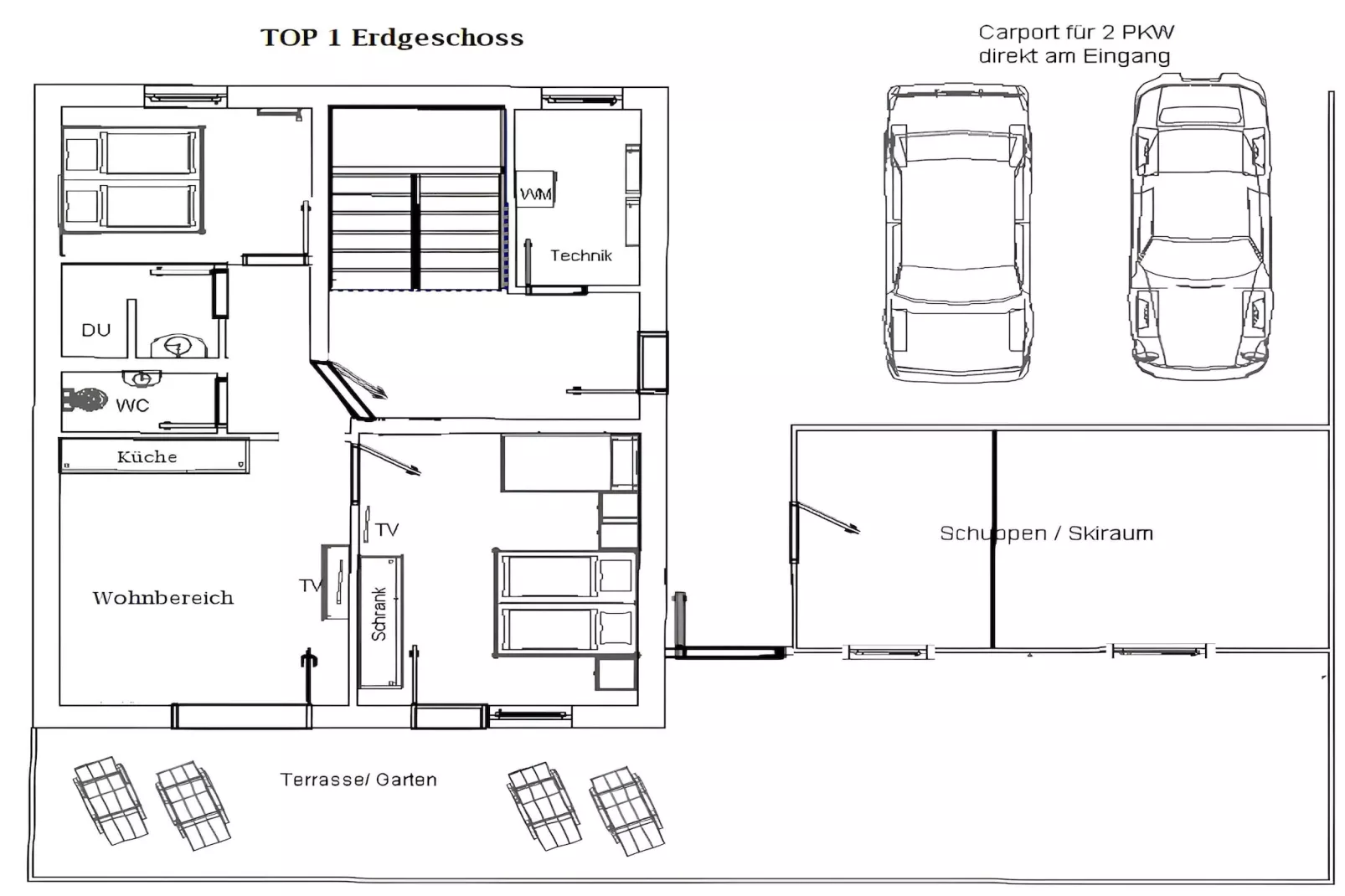 Haus Leßner TOP 1-Plattegrond