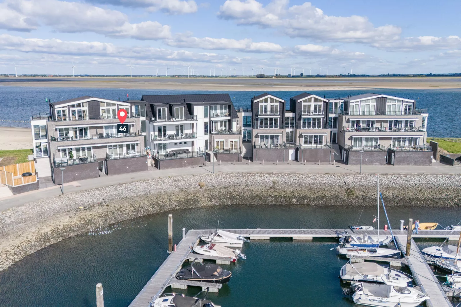 Luxe appartement Vista Maris - Havenweg 8-34  Sint-Annaland Oosterschelde - Buitenkant zomer