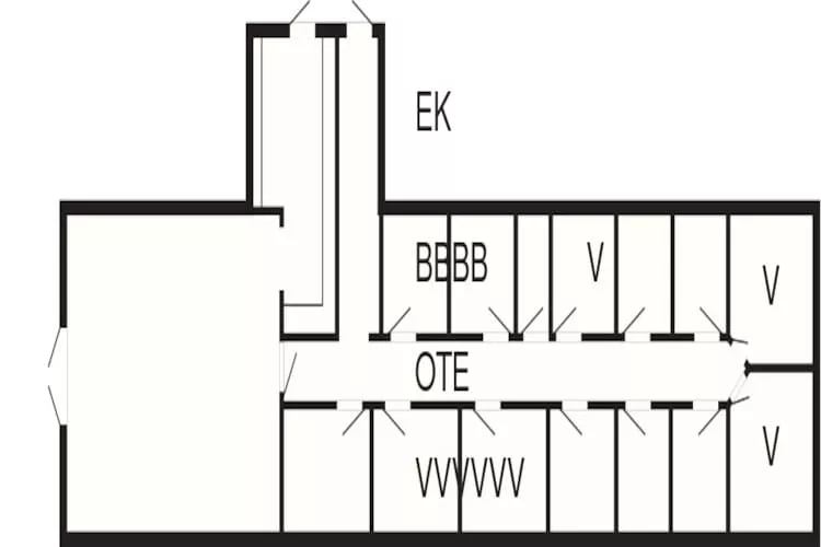 Delt værelse til 2 personer-Plattegrond