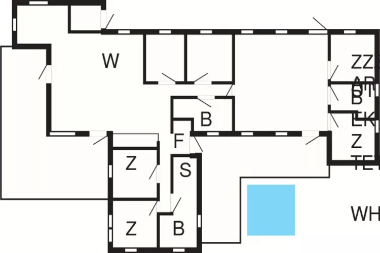 14 persoons vakantie huis in Væggerløse-Plattegrond