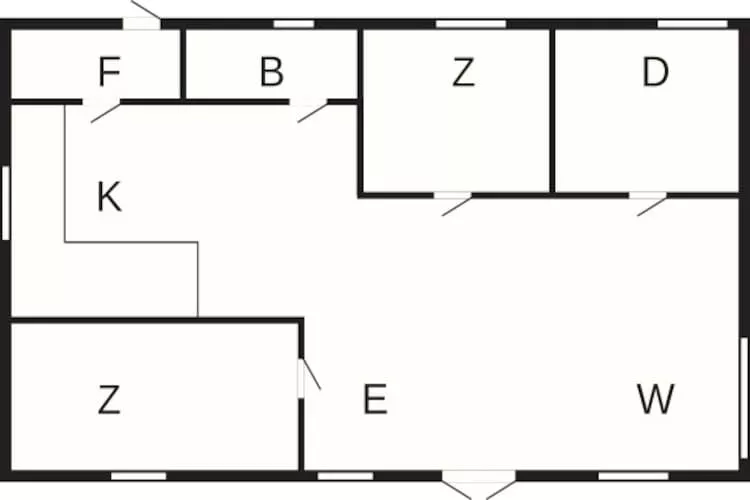 Rustieke Cottage nabij Kvie Lake-By Traum-Plattegrond