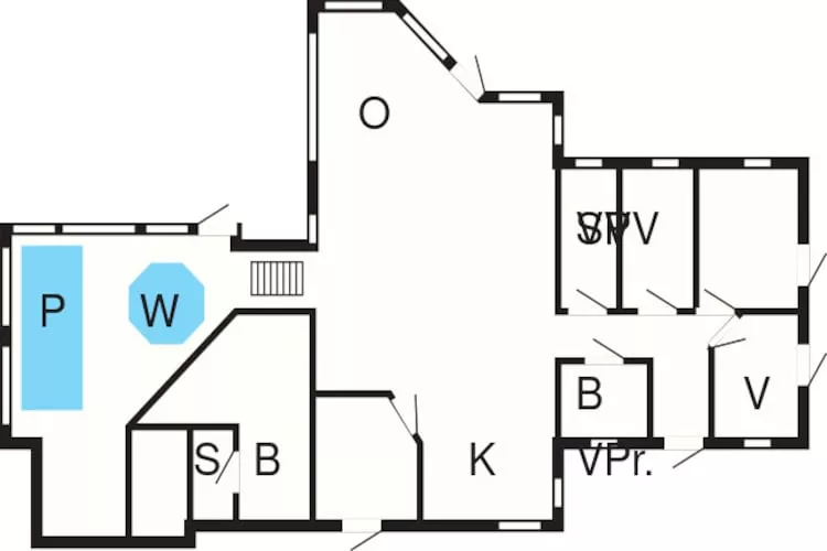 10 persoons vakantie huis in Rudkøbing-Plattegrond