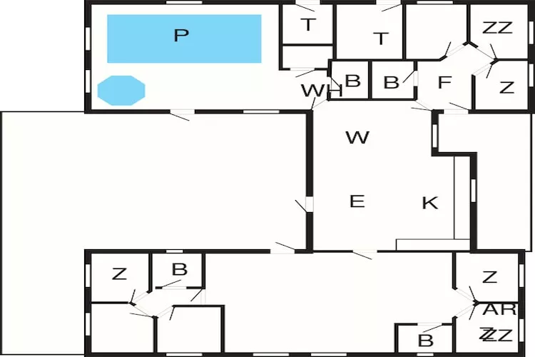 20 persoons vakantie huis in Nørre Nebel-Plattegrond