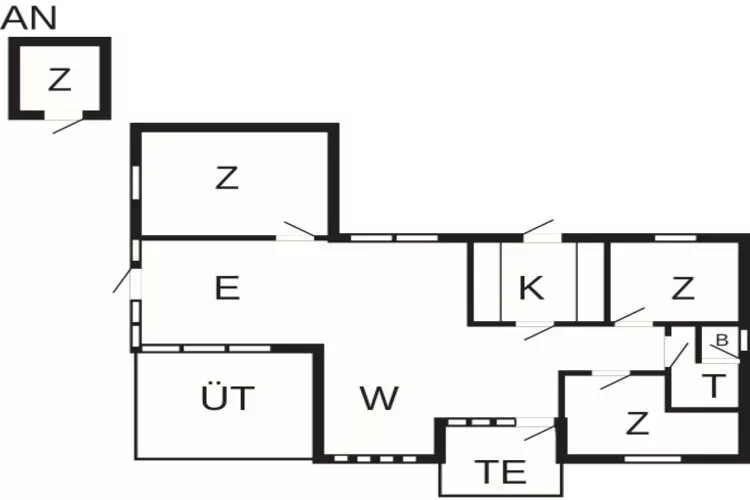 8 persoons vakantie huis in Knebel-Plattegrond