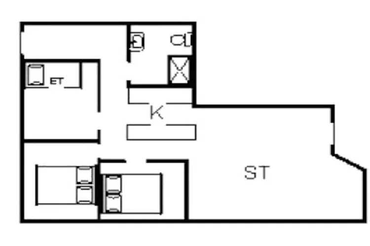 Afgelegen toevluchtsoord in Rindby-Plattegrond