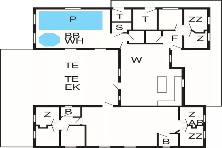 22 persoons vakantie huis in Idestrup-Plattegrond