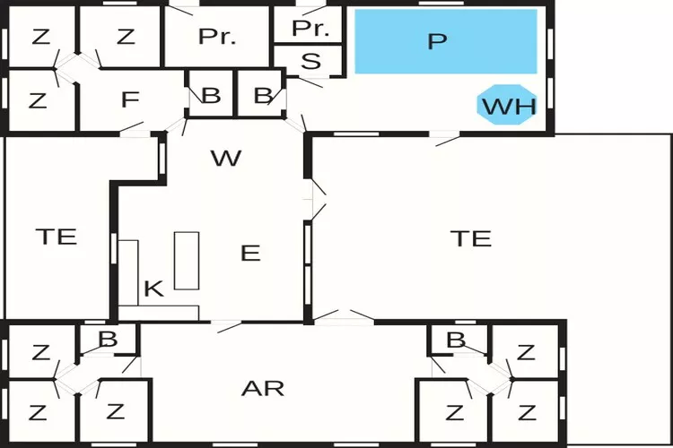 24 persoons vakantie huis in Hasselberg-Plattegrond