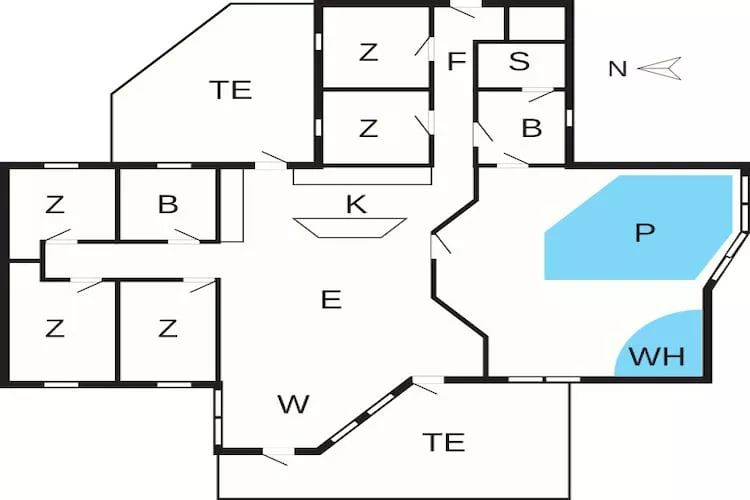 10 persoons vakantie huis in Løkken-Plattegrond