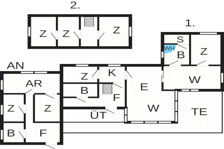 16 persoons vakantie huis in Ulfborg-Plattegrond
