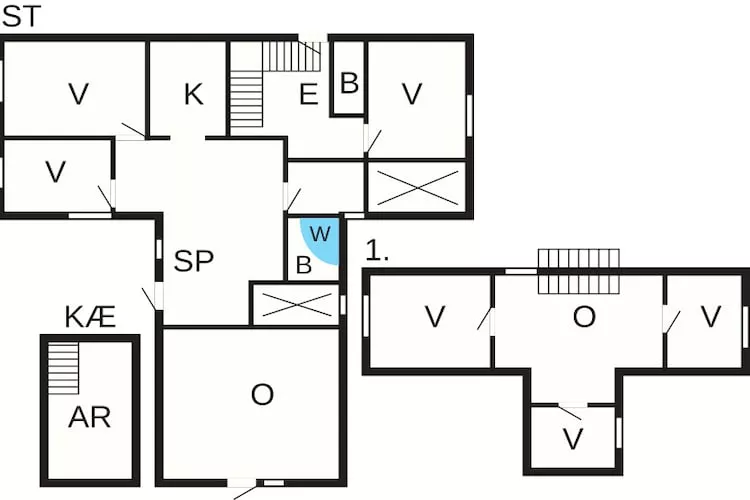 14 persoons vakantie huis in Ulfborg-Plattegrond