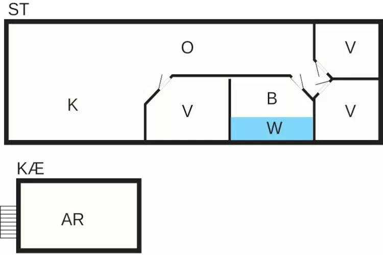8 persoons vakantie huis in Børkop-Plattegrond