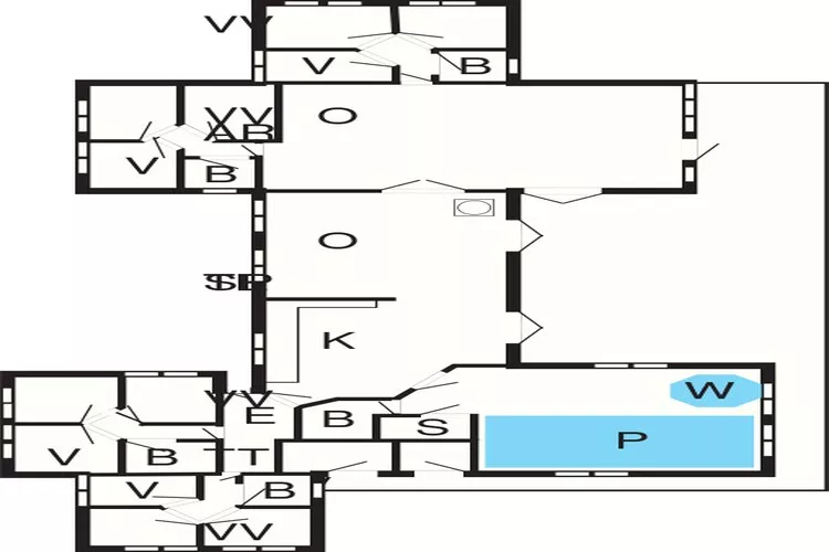 30 persoons vakantie huis in Nørre Nebel-Plattegrond