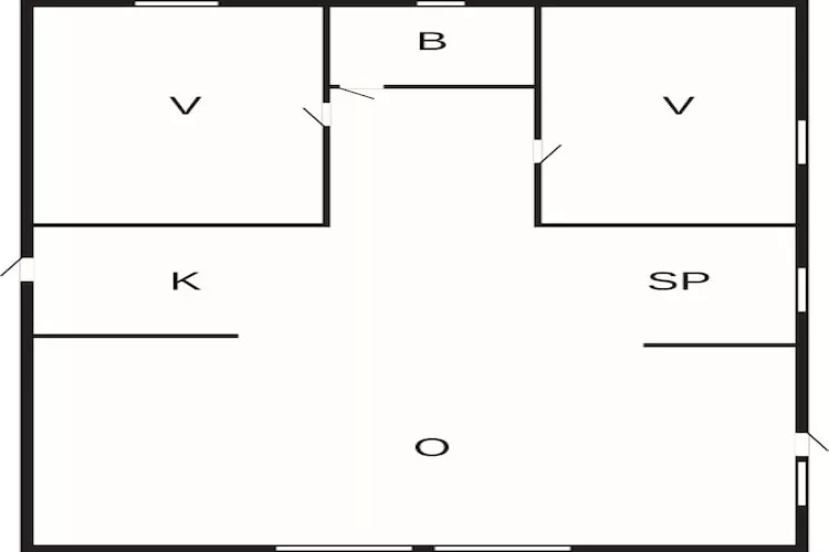 Retro Strandverblijf in Gedesby-Plattegrond