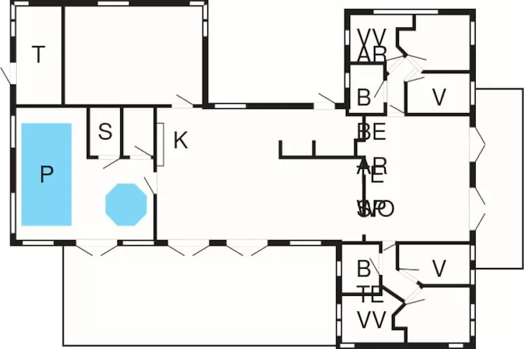 16 persoons vakantie huis in Væggerløse-Plattegrond