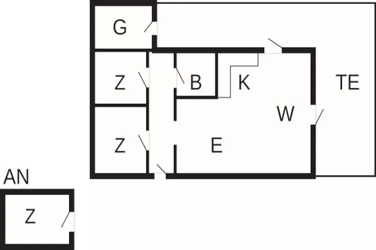 Moderne Cottage-oase in Arrild-Plattegrond