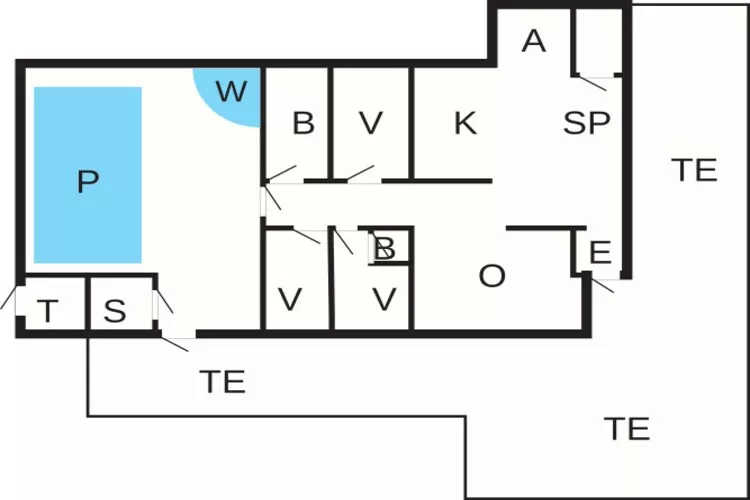Vakantiehuis in Læsø met zwembad-Plattegrond