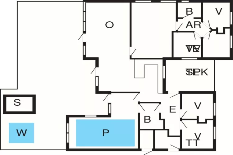 14 persoons vakantie huis in Idestrup-Plattegrond
