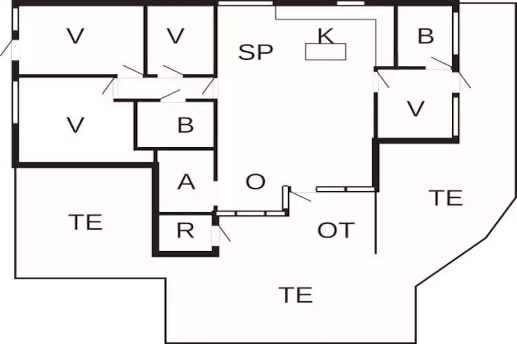 10 persoons vakantie huis in Stege-Plattegrond