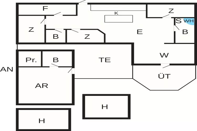 14 persoons vakantie huis in Løkken-Plattegrond