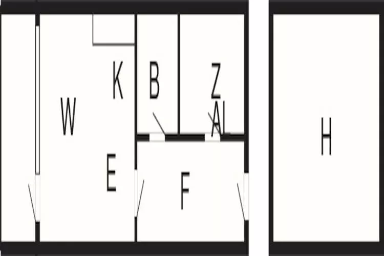 2½ room,1 st floor,45m2-Plattegrond