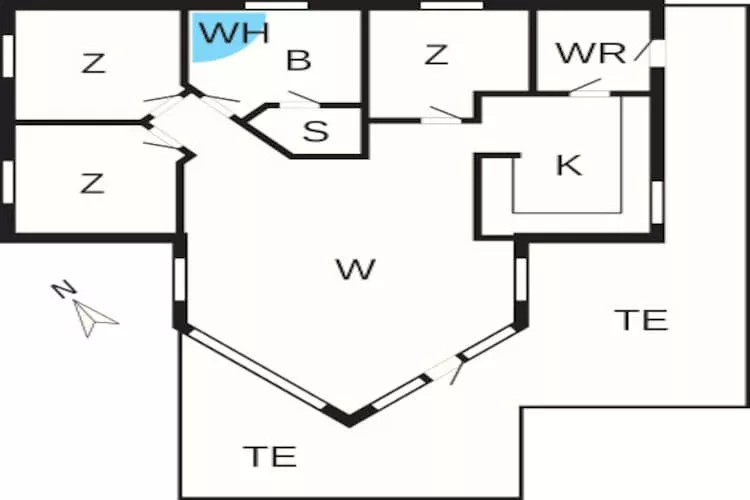 Modern Strandverblijf -- By Traum Ferienwohnungen-Plattegrond