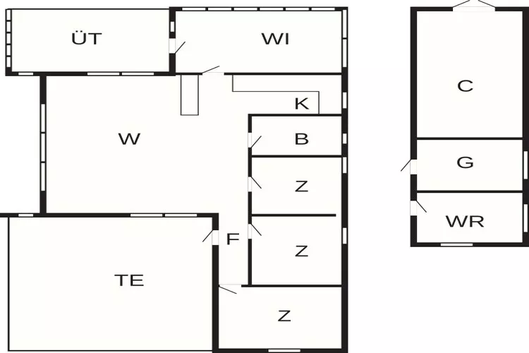 Vakantiehuis in Sæby vlakbij het strand-Plattegrond