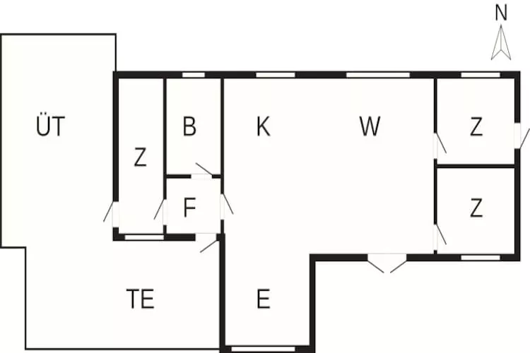 5 persoons vakantie huis in Aakirkeby-Plattegrond