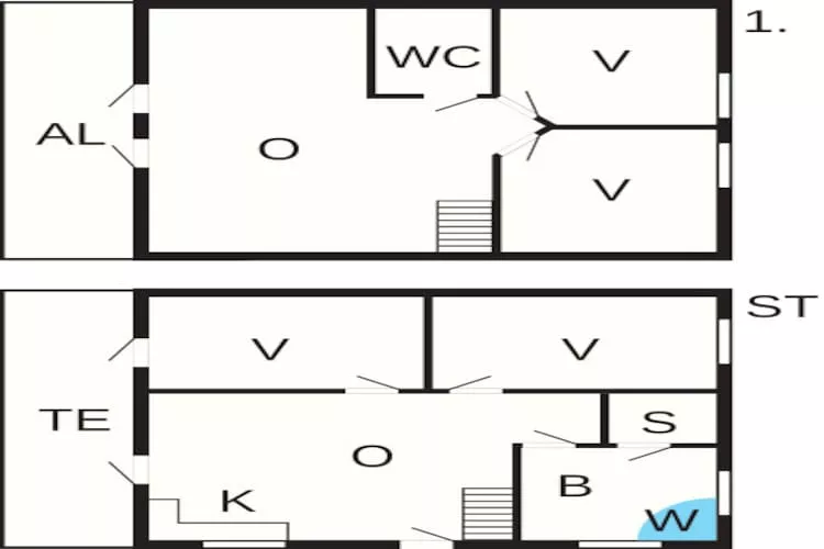 2 levels, 8 persons-Plattegrond