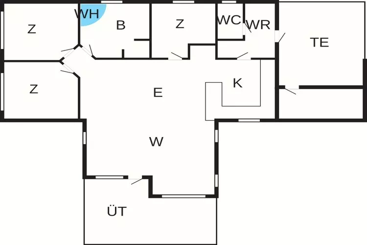 Schilderachtig toevluchtsoord in Rabjerg -- By Traum Ferienwohnungen-Plattegrond