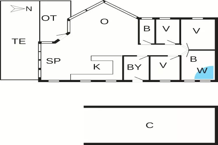 8 persoons vakantie huis in Spøttrup-Plattegrond