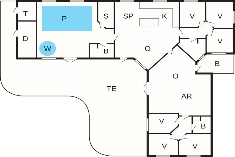 Luxe zwembadvilla in Bagenkop -- By Traum Ferienwohnungen-Plattegrond