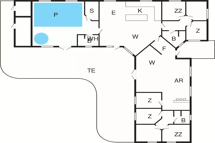 Luxe zwembad retraite in Kegnaes -- By Traum Ferienwohnungen-Plattegrond