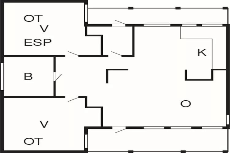 3 room w/fiordview,Standard-Plattegrond