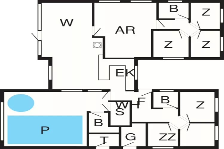 Luxe zwembad retraite in Kegnaes -- By Traum Ferienwohnungen-Plattegrond