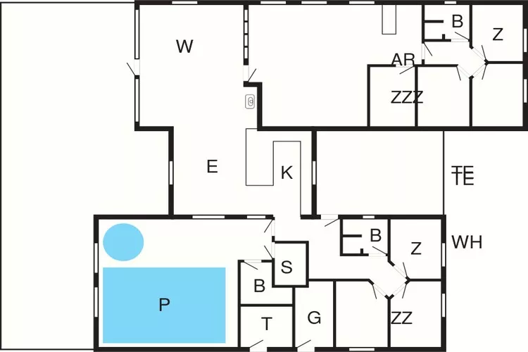 Luxe zwembadvilla in Lohals -- By Traum Ferienwohnungen-Plattegrond