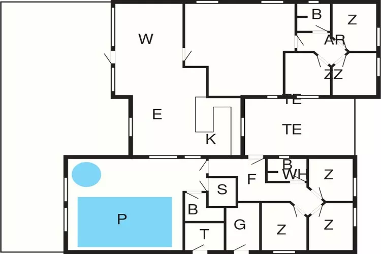 Luxe zwembad retraite in Nordborg -- By Traum Ferienwohnungen-Plattegrond