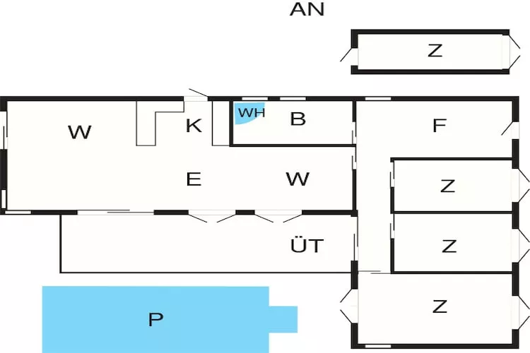 10-persoonshuis in Rødvig Stevns-Plattegrond